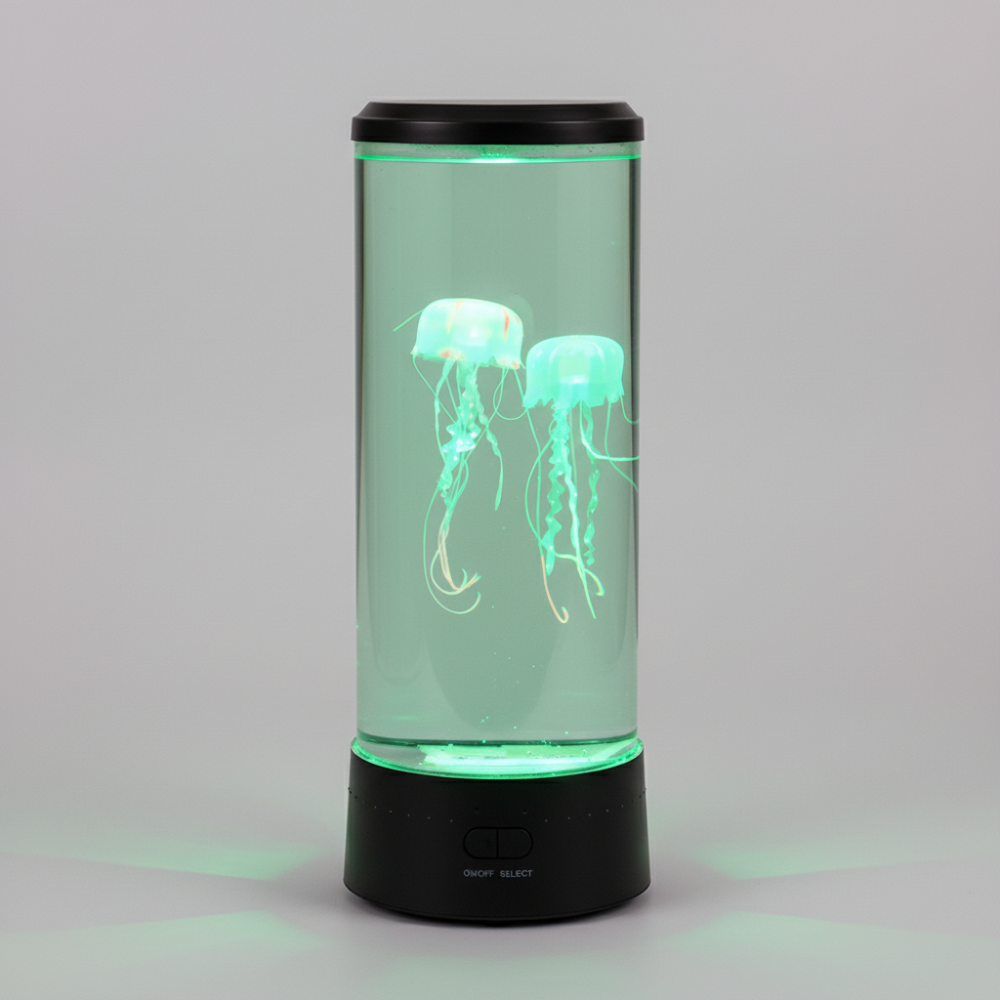 SerenitySphere - Aquário e Lâmpada de Lava de Medusas | Luz Ambiente Relaxante | 7 Cores LED