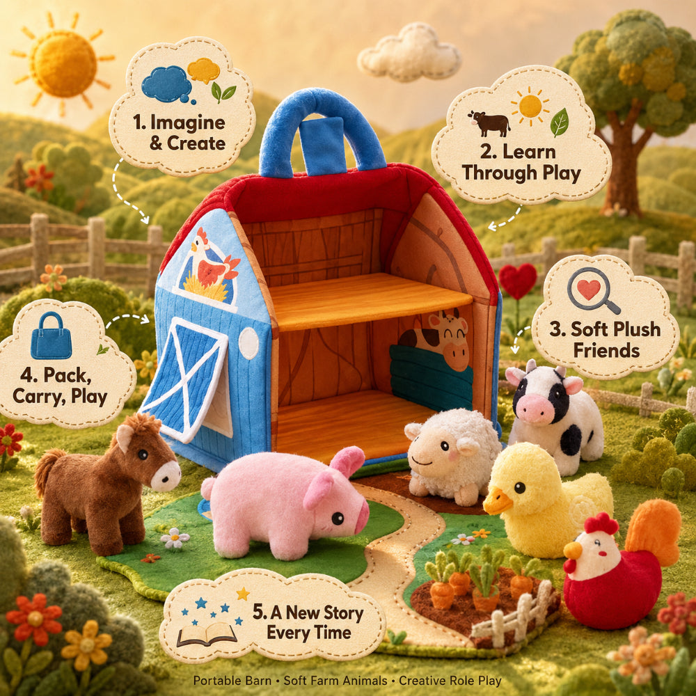 Set Peluche Animali Fattoria Gioco Interattivo