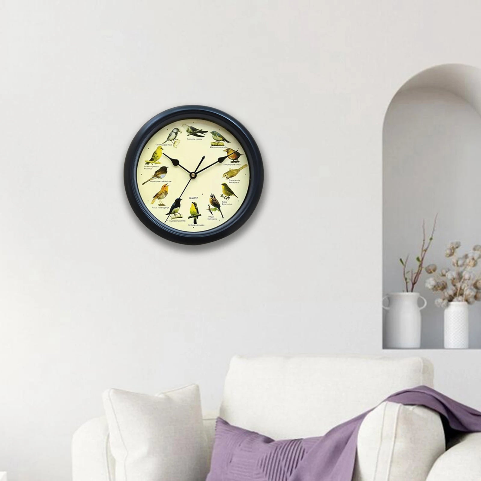 VogelZang - 10 Inch Singing Bird Wall Clock for Stylish Home Decoration