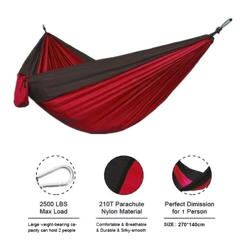 Single Person Portable Outdoor Camping Hammock made of Nylon