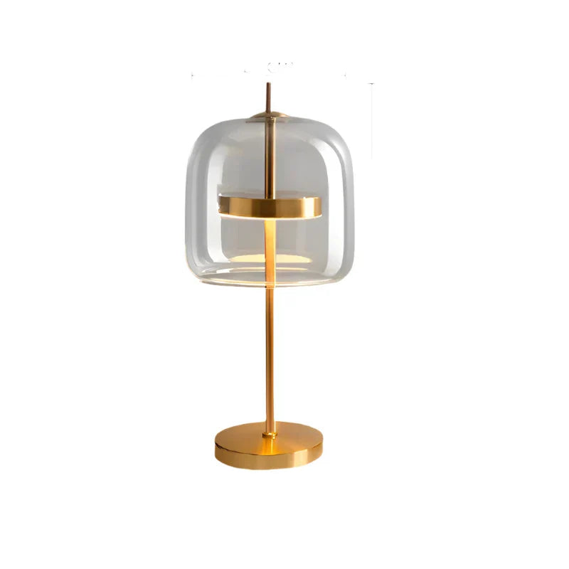 LumiGlass - Lampada da Tavolo in Vetro Moderna | Elegante Lampada Notturna LED per Camera da Letto e Soggiorno