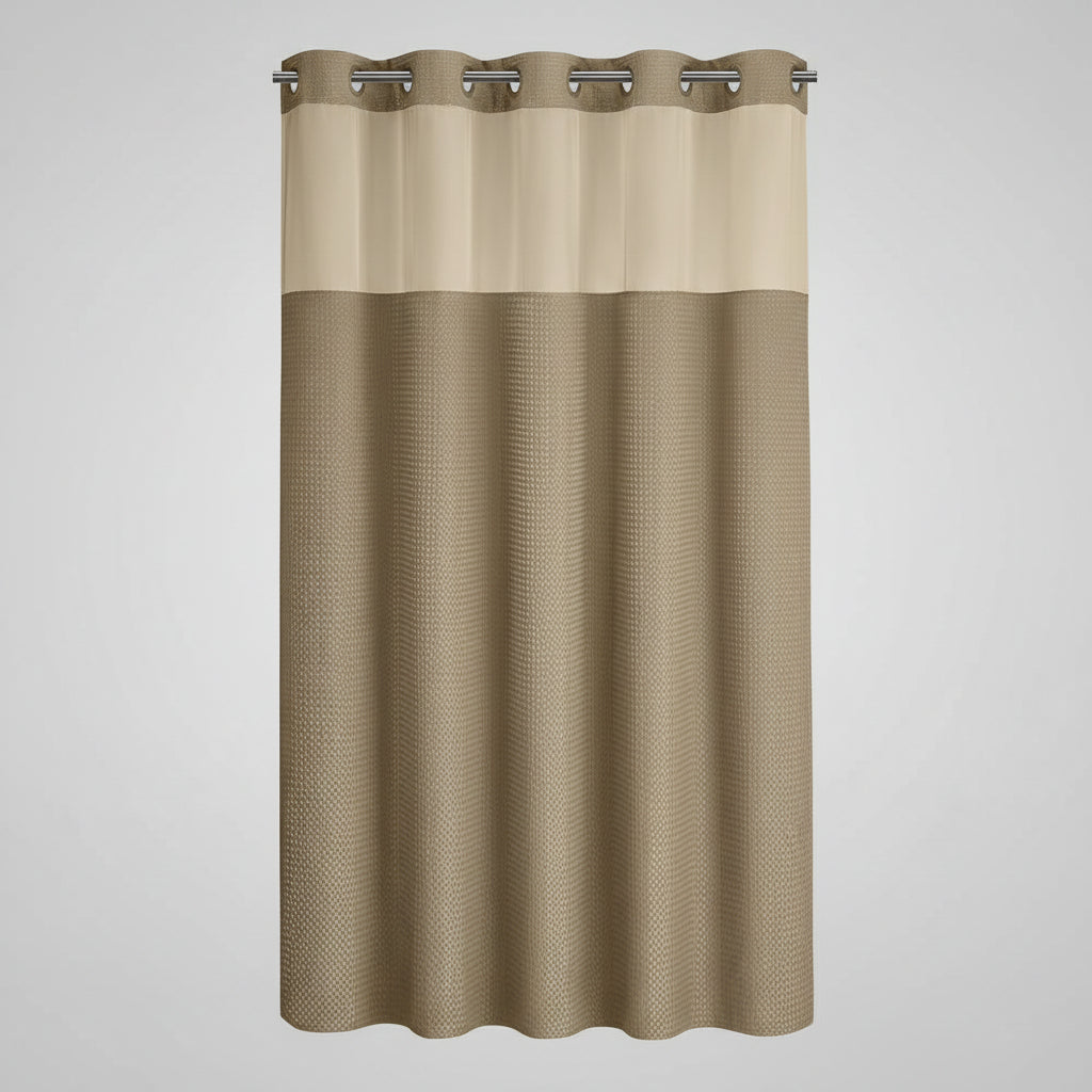 Cortina de ducha sin ganchos forro impermeable ventana de privacidad