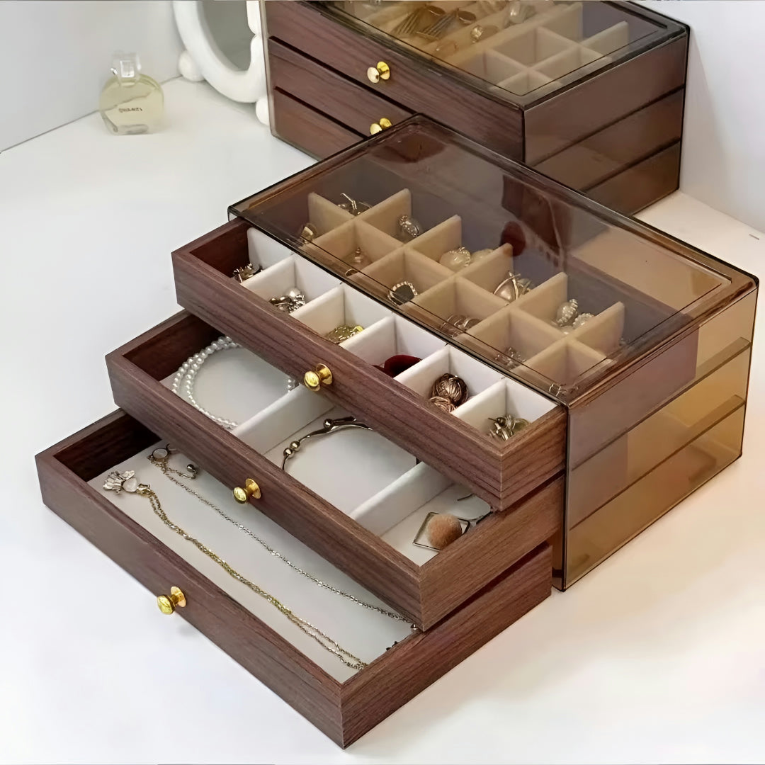 Mother's Day Jewelry Box Wooden Organizer Drawers
