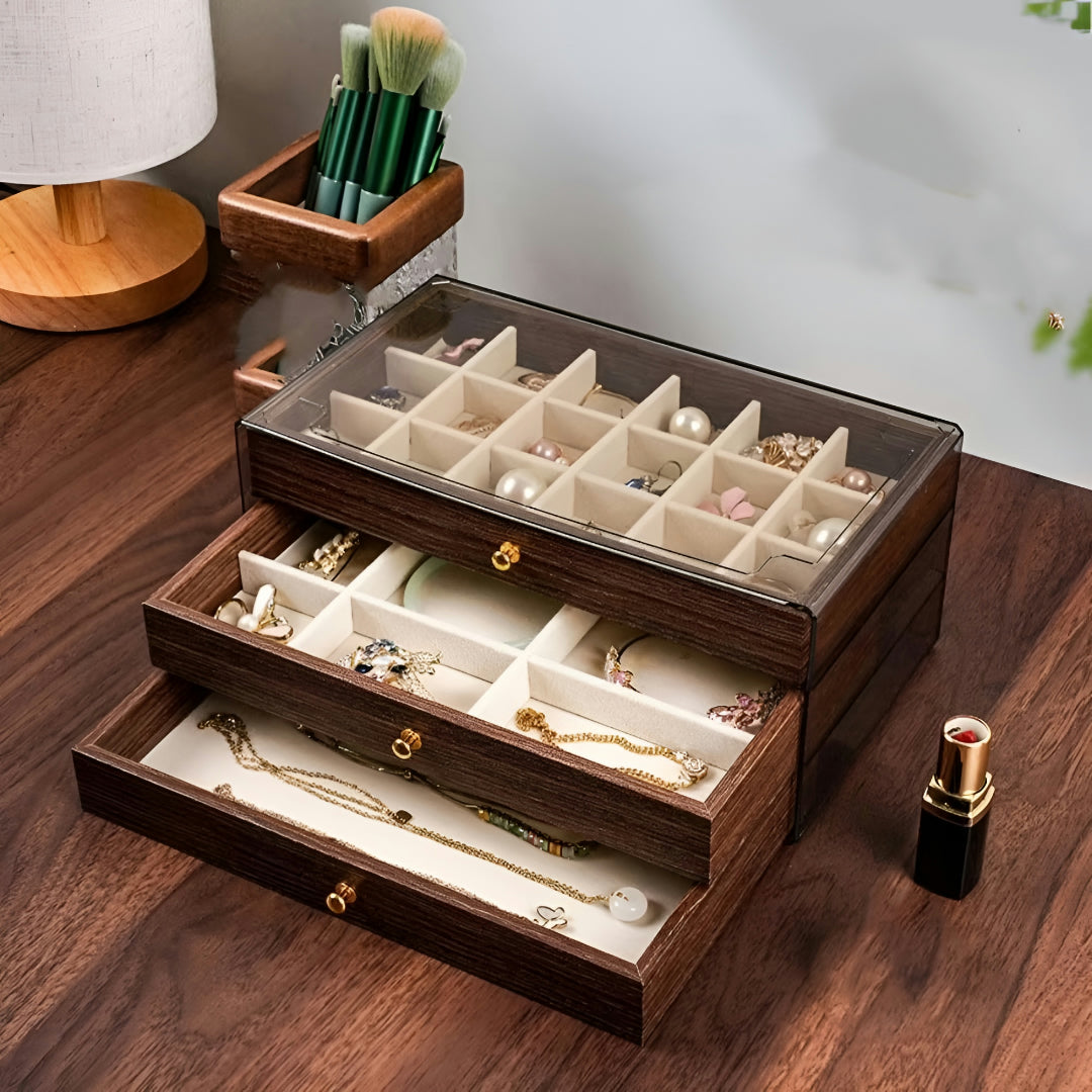 Mother's Day Jewelry Box Wooden Organizer Drawers