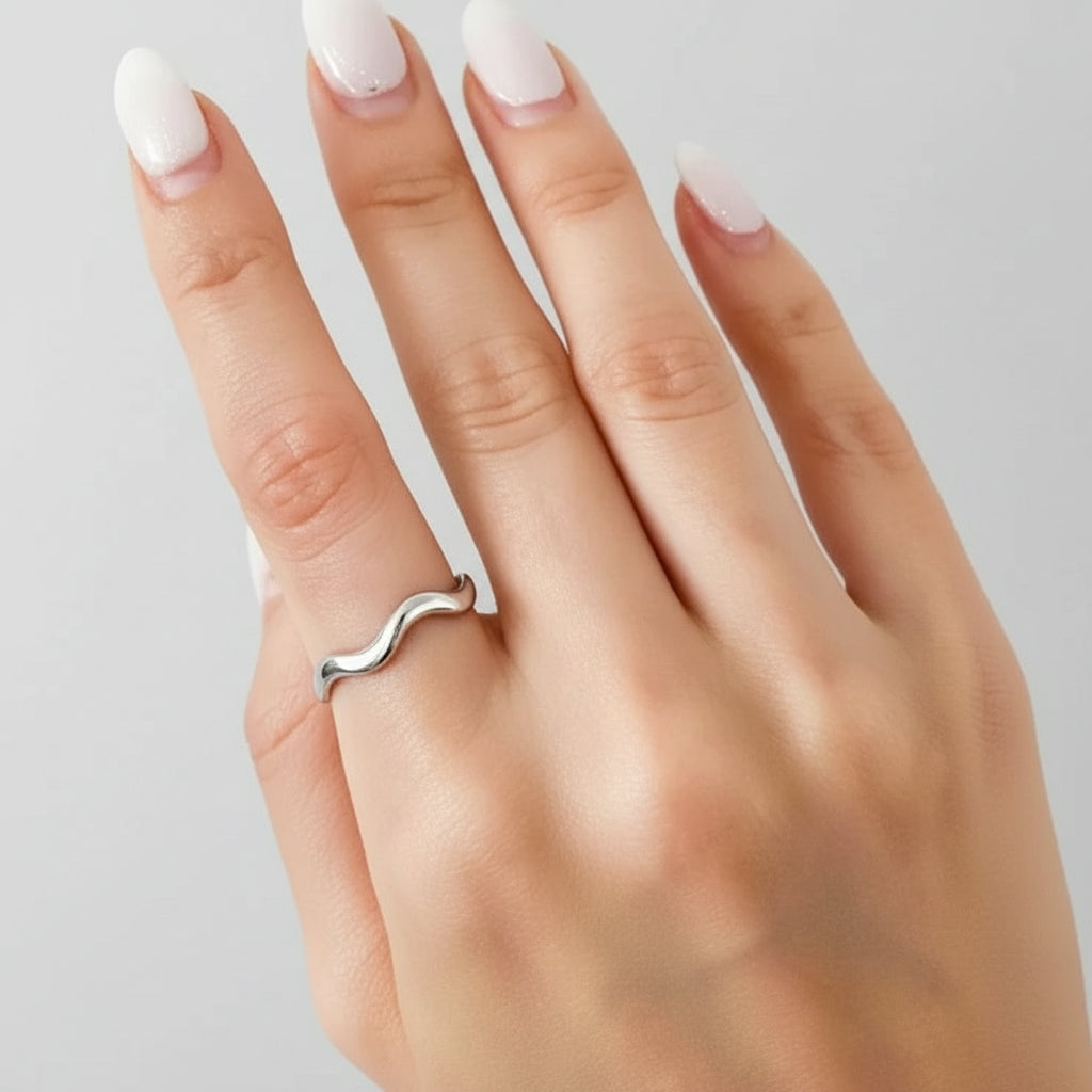 Golden Stacker Ring Stainless Steel Hypoallergenic Waterproof