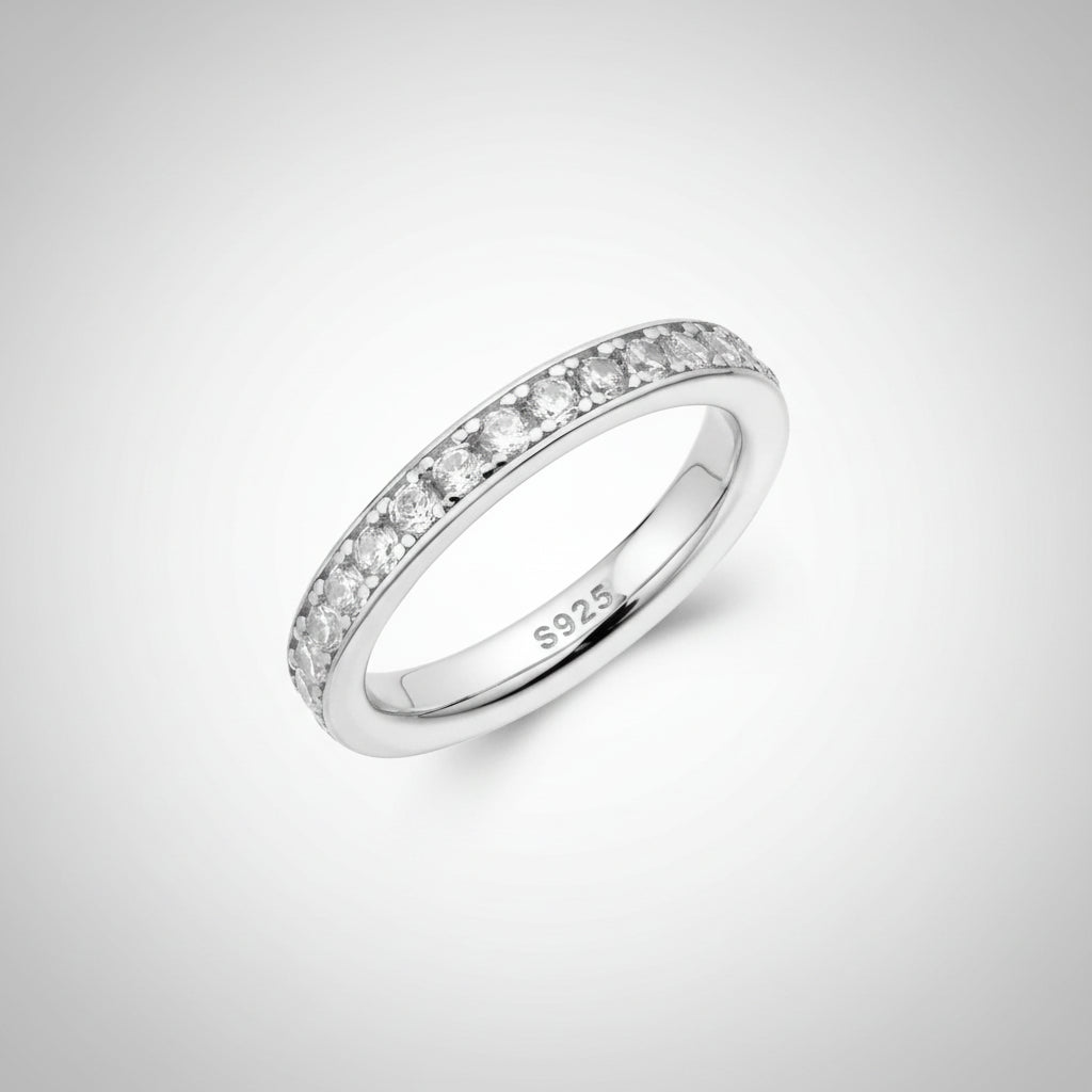 Anello Elegante Zircone Cubico 925 Argento Sterling