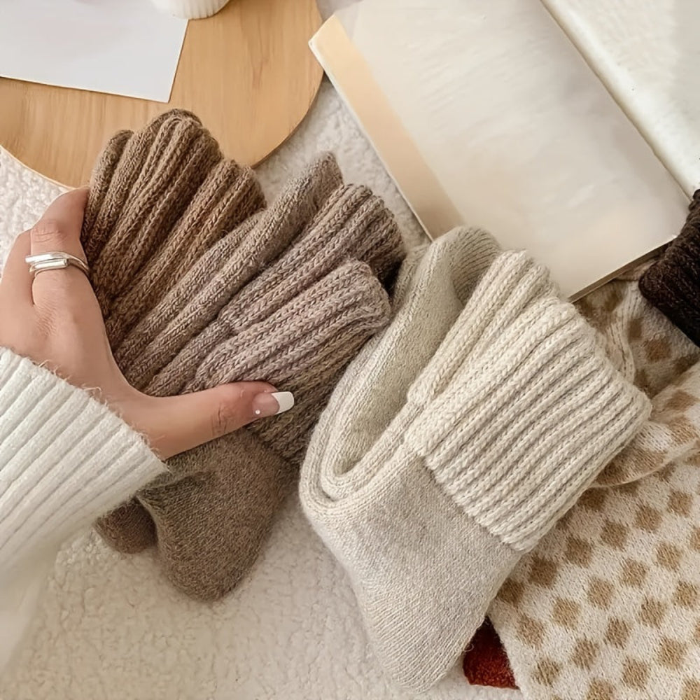 Wool Socks Women Soft Knit Winter Warm Comfort Set 6