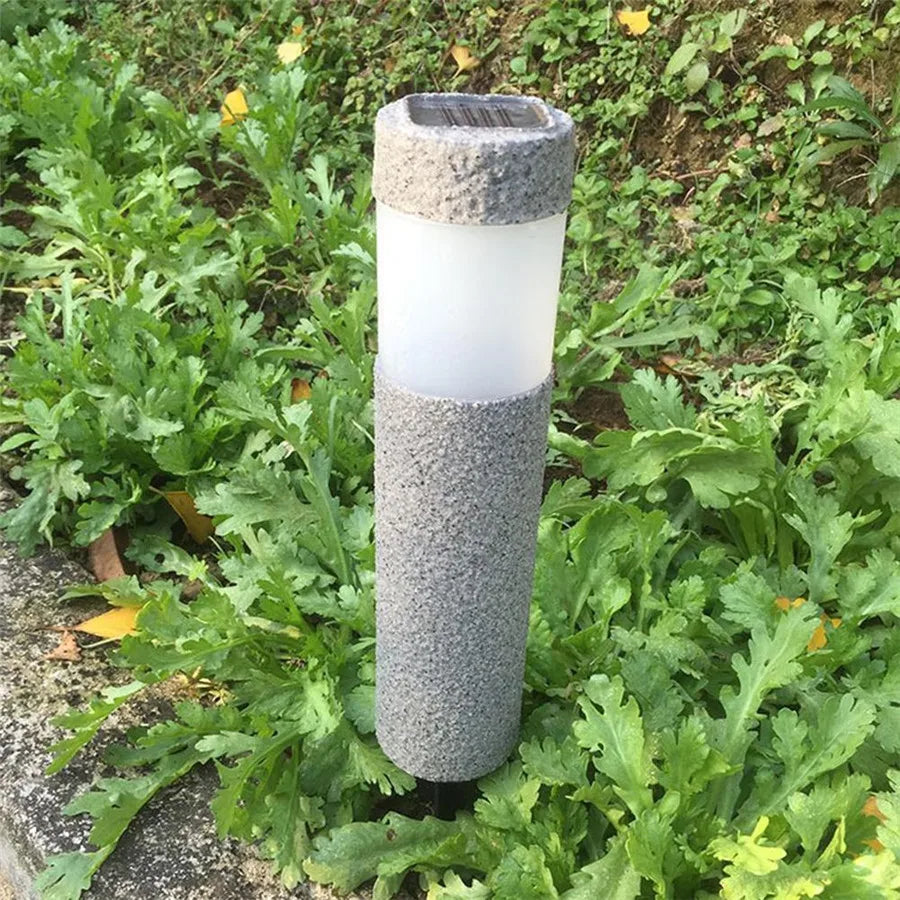 StoneBeam – LED Solar Stone Column Lamp for Garden – Weatherproof & Energy-Efficient Outdoor Lighting