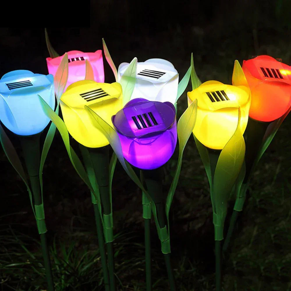 SolarTulip - Lâmpada Solar de Jardim em Forma de Tulipa para Iluminação Exterior Aconchegante