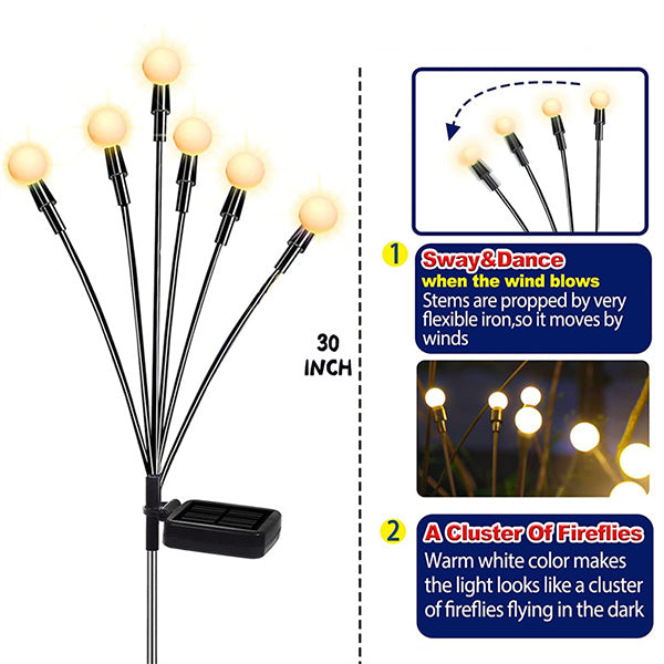 Iluminação solar de jardim - Luz giratória Starburst, a rodar com o vento