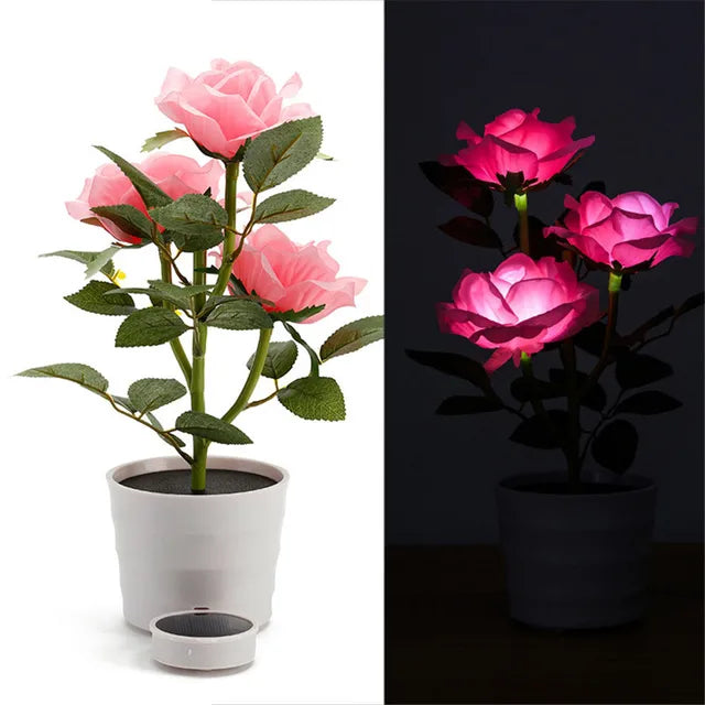 BloomLight - Lanterna solare a forma di rosa