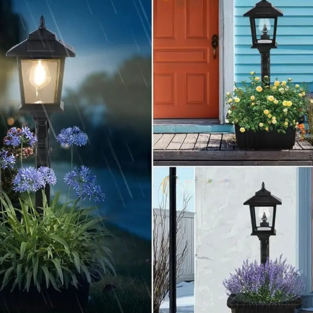 Solar Garden Light Planter Outdoor Wall Lantern Landscape Lamp