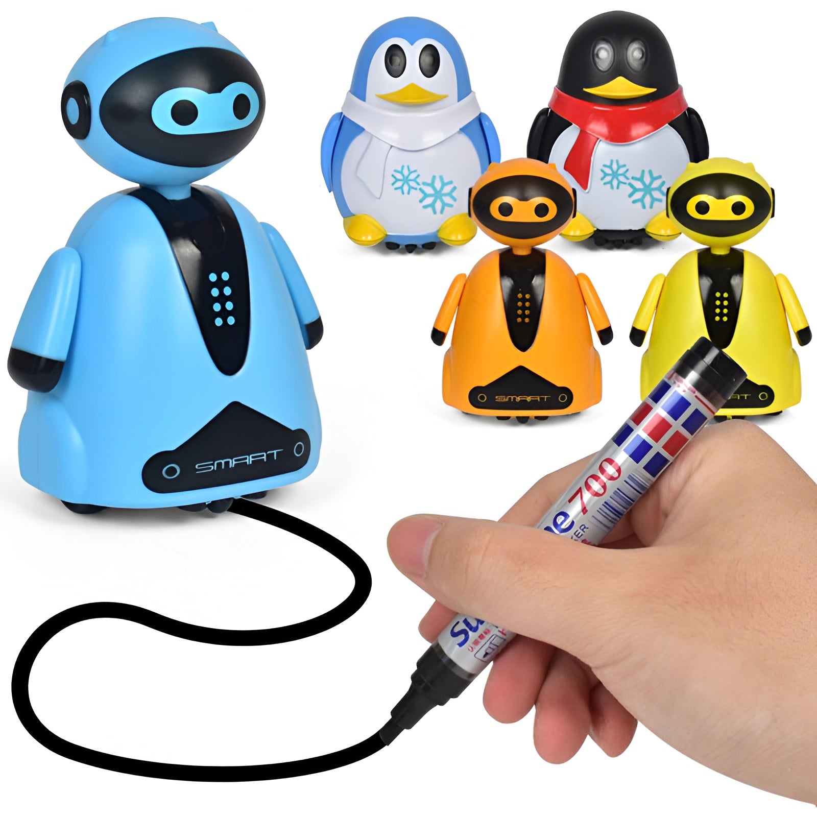Gioco Robot Bambini Traccia Linee Disegno Interattivo Educativo