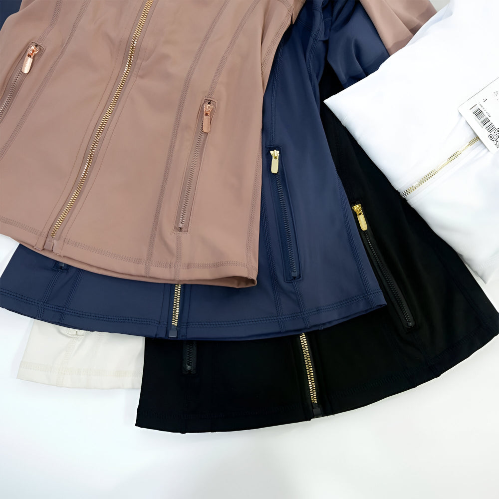 Giacca Sportiva Donna Fitness Zip Aderente