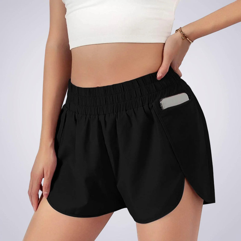 Sportshort Dames Hardloopshort Hoge Taille Sneldrogend