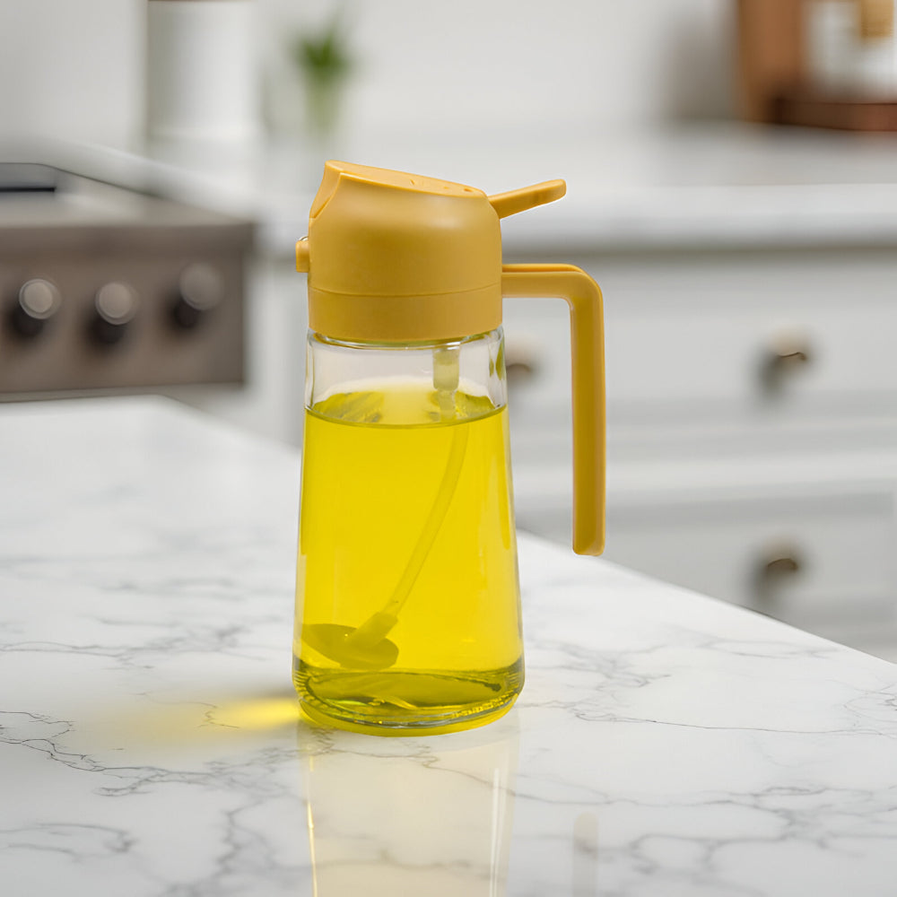 Spruzzatore per olio da cucina con dispenser per condimenti e dosaggio