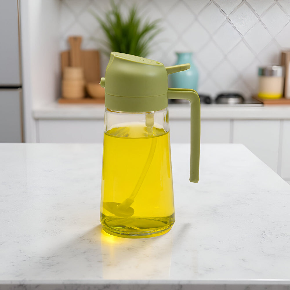 Spruzzatore per olio da cucina con dispenser per condimenti e dosaggio