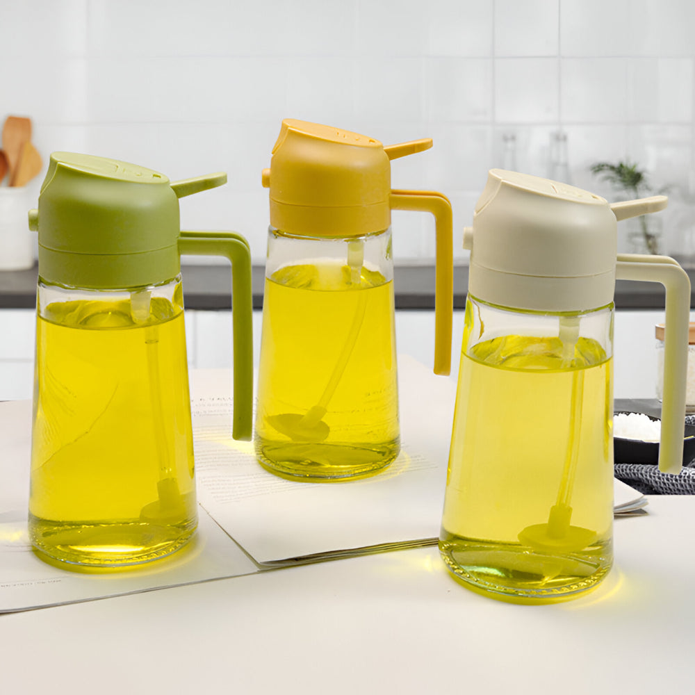 Spruzzatore per olio da cucina con dispenser per condimenti e dosaggio