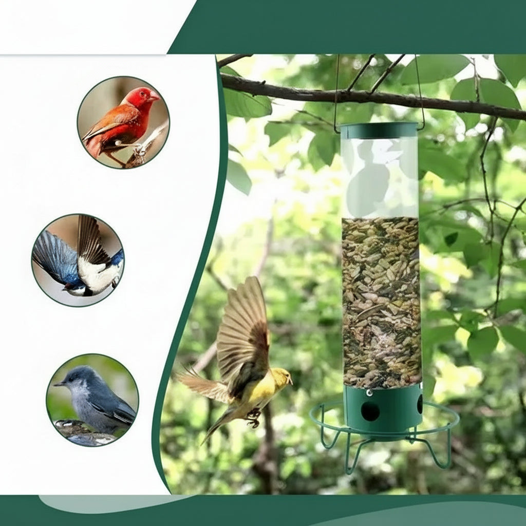 Squirrel Proof Bird Feeder Heavy-Duty Metal Multi-Feeding Ports 1