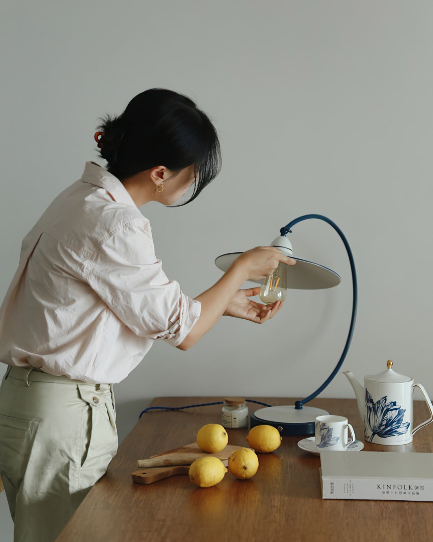 SwanGlow - Blue Design Table Lamp with Elegant Finish