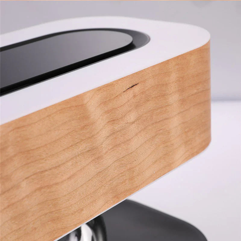 Table lamp with speaker and wireless charger