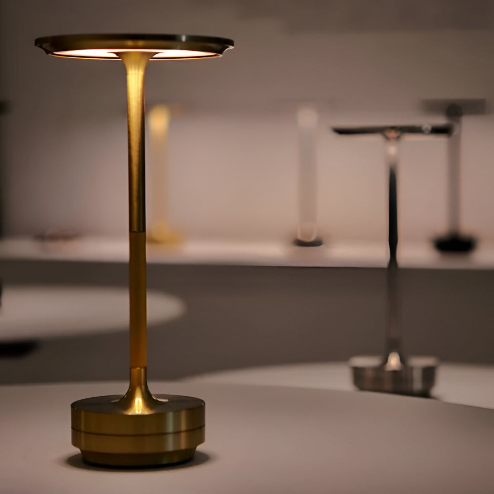 Table Lamp Wireless Rechargeable Metal Touch Dimmer