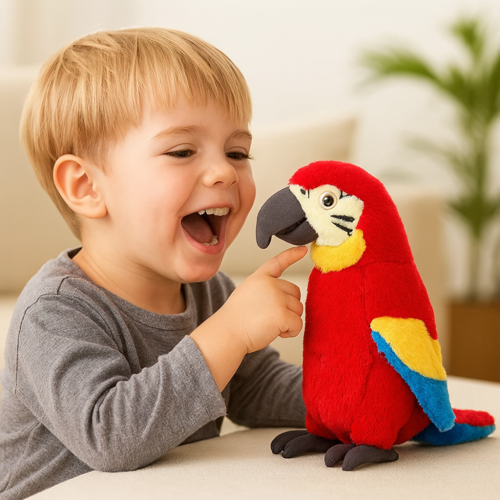 Interactive Talking Parrot Plush Toy Kids Repeat Voice