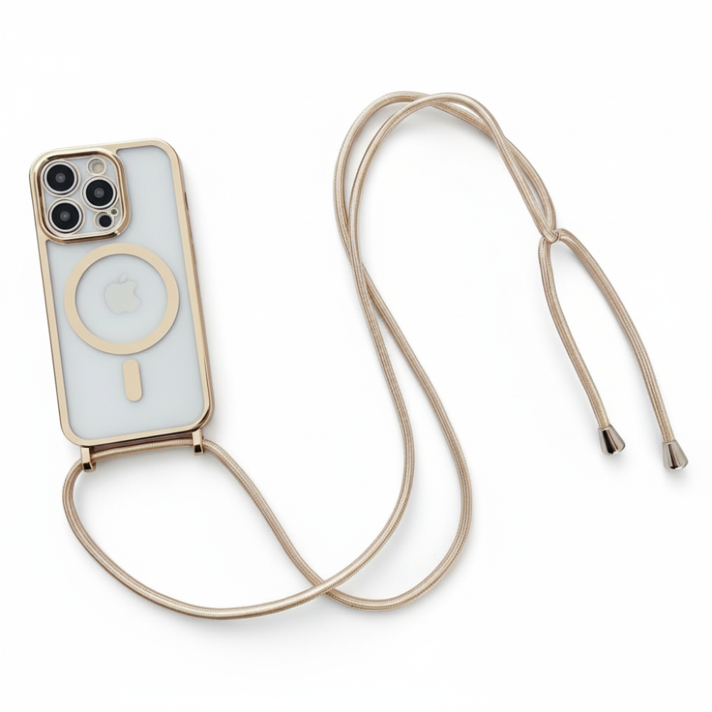 Telefoonhoes MagSafe Crossbody Leren Strap Beschermhoes
