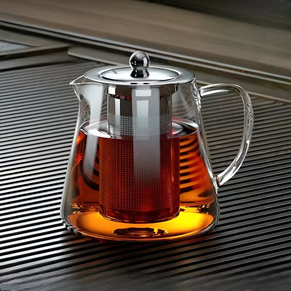 Glass Teapot Removable Tea Filter Borosilicate Design