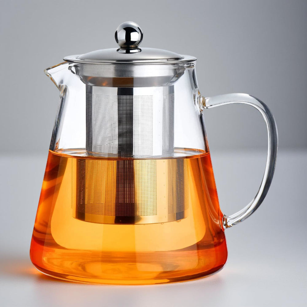 Glass Teapot Removable Tea Filter Borosilicate Design