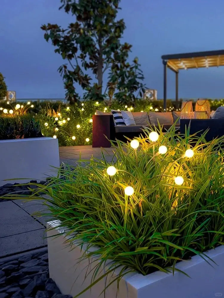 LumiFire - Solar Garden Lamp with Firefly Effect – Triangular LED Outdoor Lighting