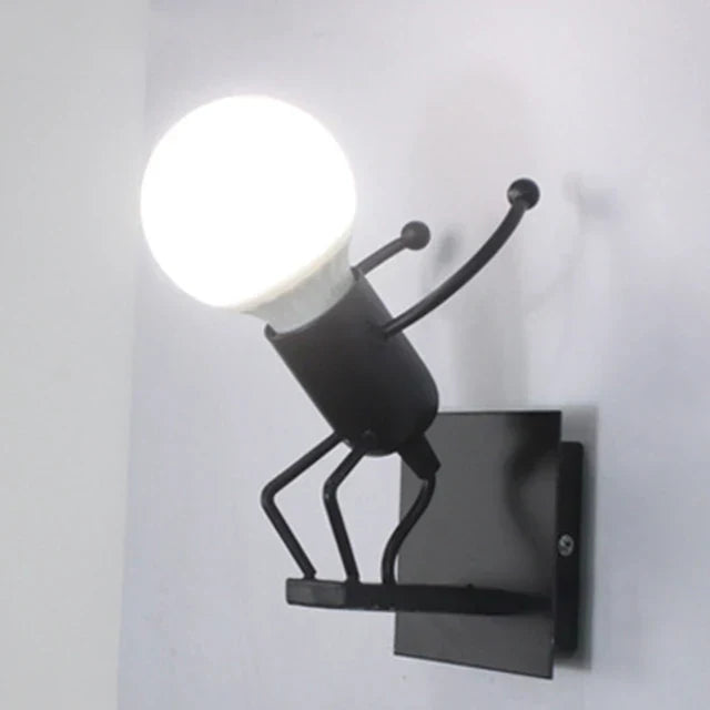 RobotGlow - Creative Robot Wall Lamp in Industrial Style