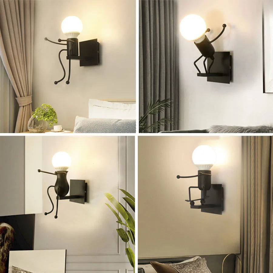 RobotGlow - Creative Robot Wall Lamp in Industrial Style
