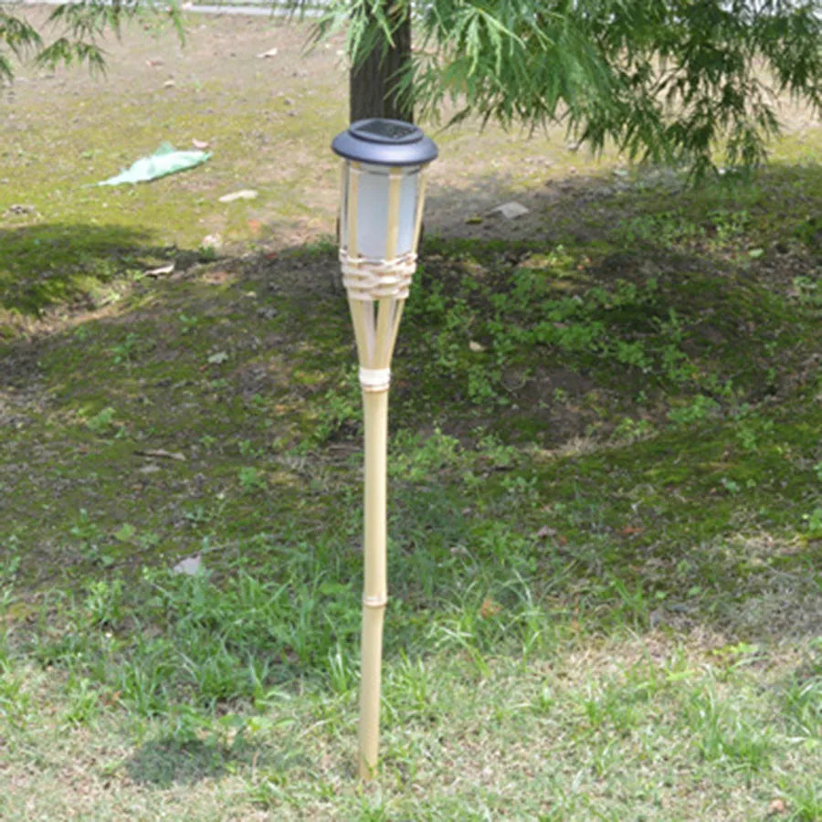 SolarGlow - Bamboo Solar Garden Torches – Weatherproof LED Lighting for Garden & Terrace