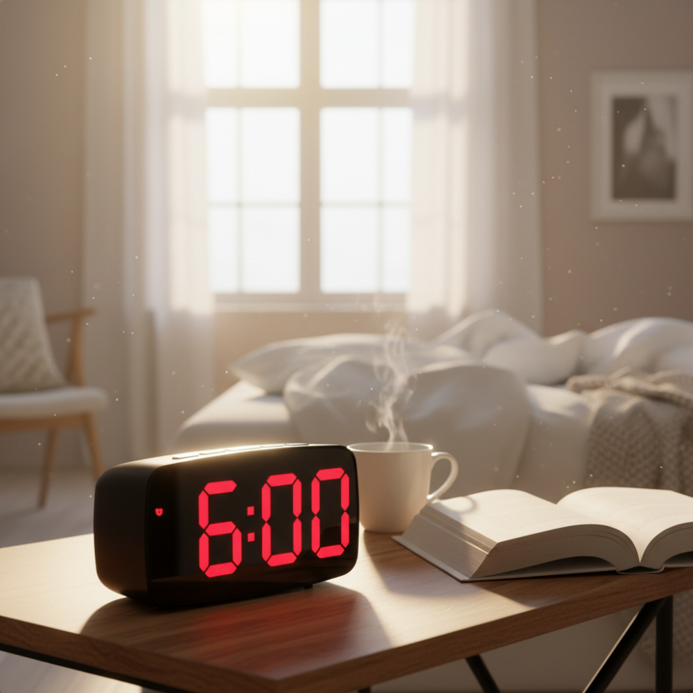 Digital Alarm Clock LED Modern Table Clock Bright Display