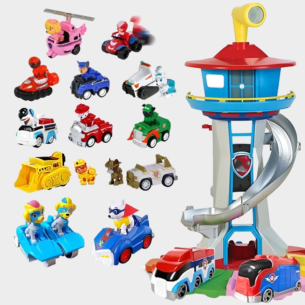 Toy Car Playset Slide Tower Vehicles Children