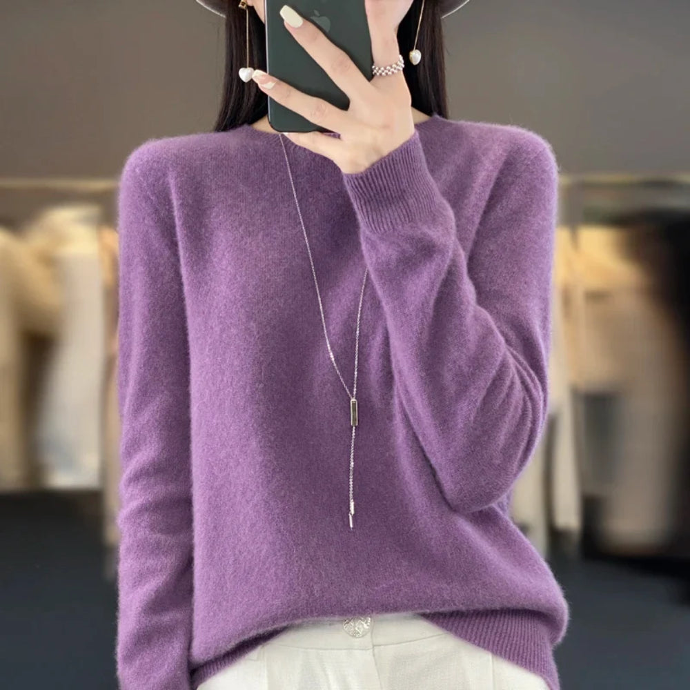 Maglione Donna Caldo Lavorato a Maglia Manica Lunga Casual