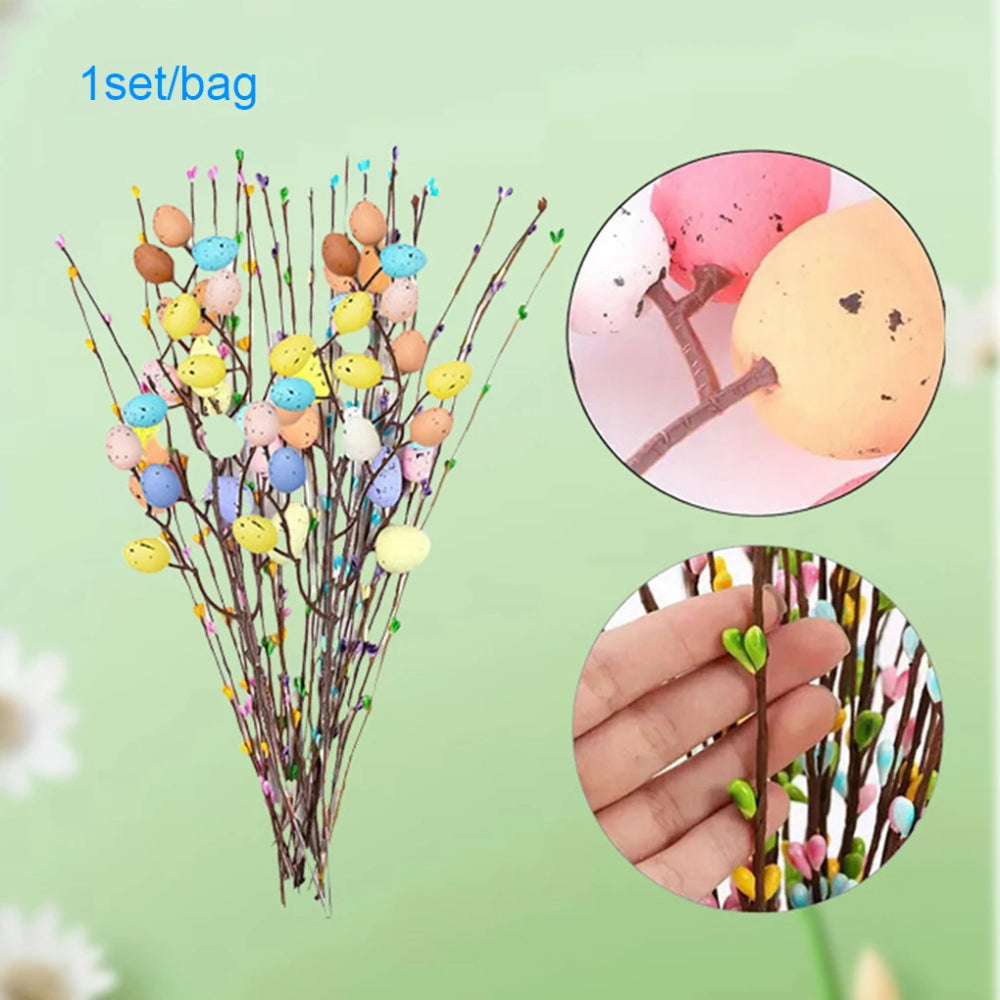 Easter Monday Decorations Artificial Flower Branch Egg Stems