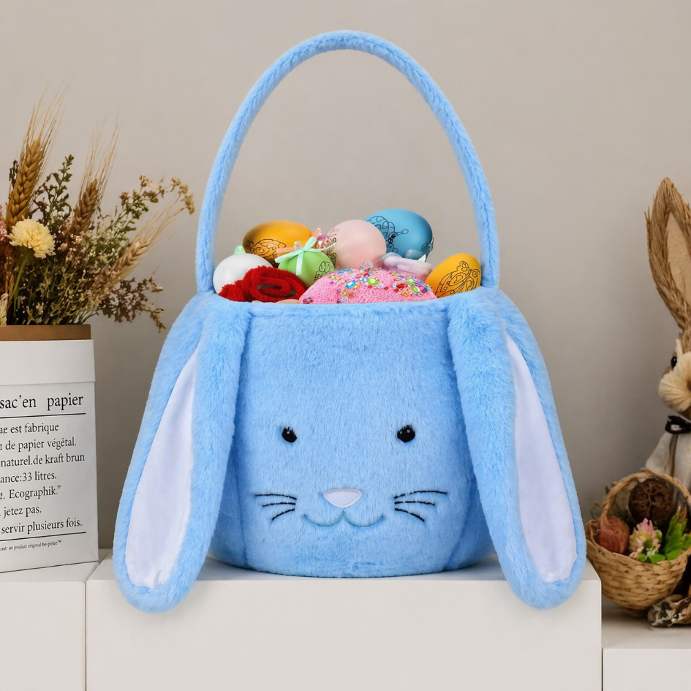 Borsa Pasqua Coniglio Peluche Bambini Porta Uova Regali