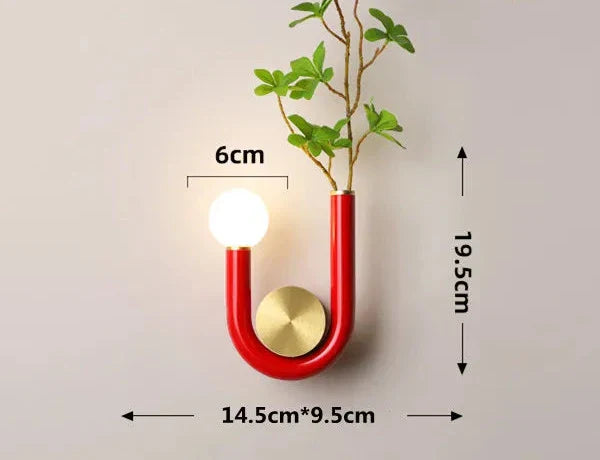 PinkLume – Candeeiro de Parede LED Moderno em Forma de U para Quarto de Dormir e Quarto de Criança