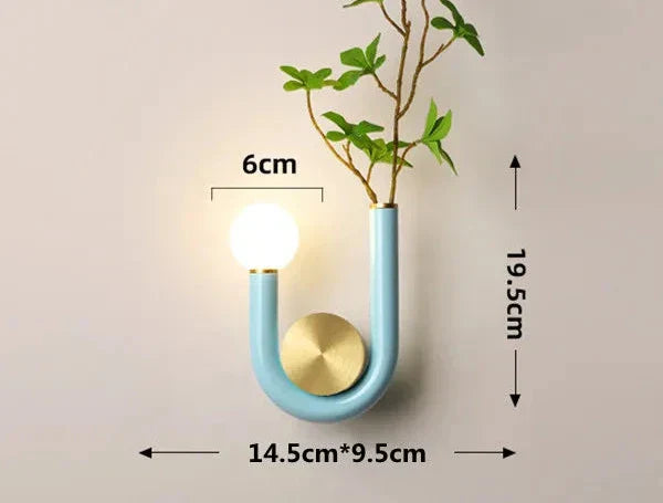 PinkLume – Candeeiro de Parede LED Moderno em Forma de U para Quarto de Dormir e Quarto de Criança