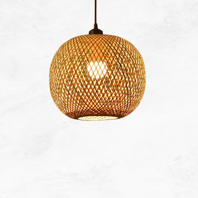 Lampada a sospensione in rattan intrecciato a mano di alta qualità Boho - Per interni ed esterni
