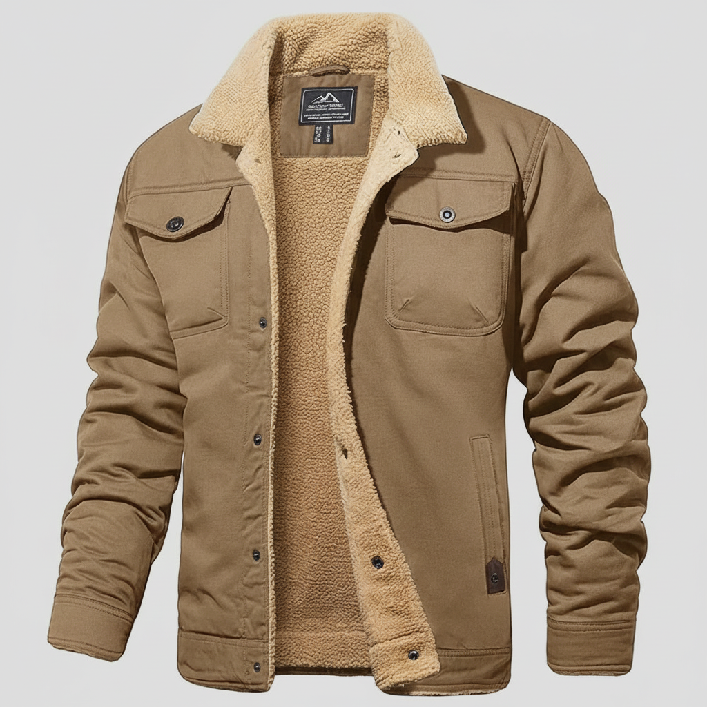 Giacca Invernale Uomo Cerniera Fodera Teddy Tasche