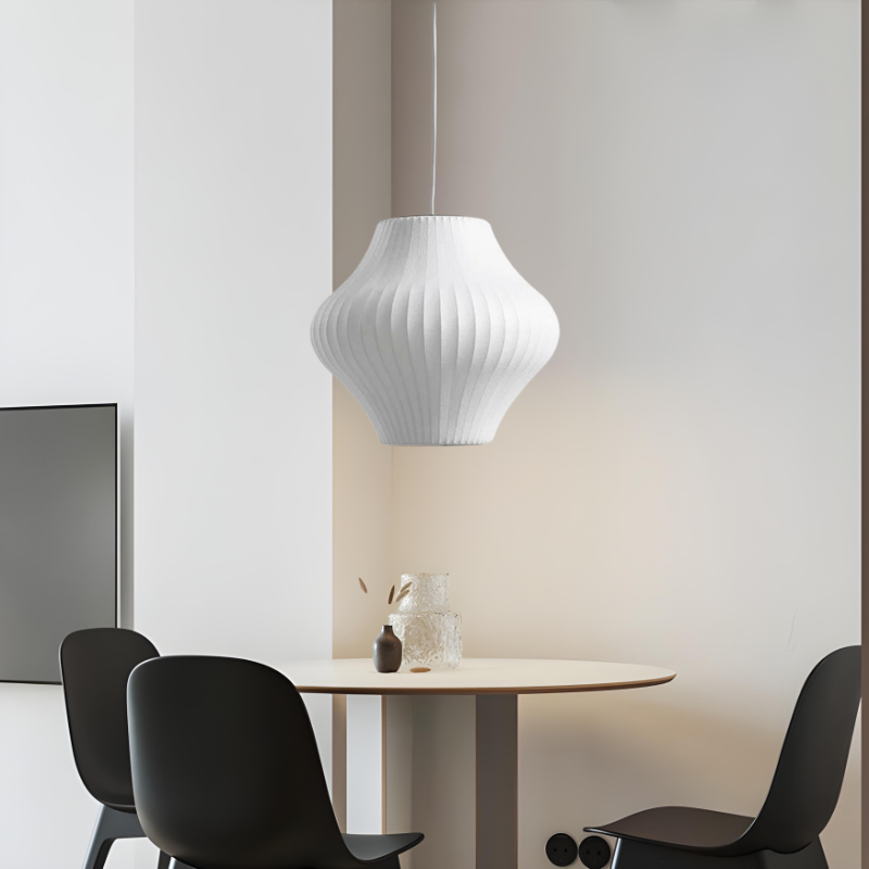 NordicGlow - Modern White Pendant Lamp in Scandinavian Style for Living and Dining Room