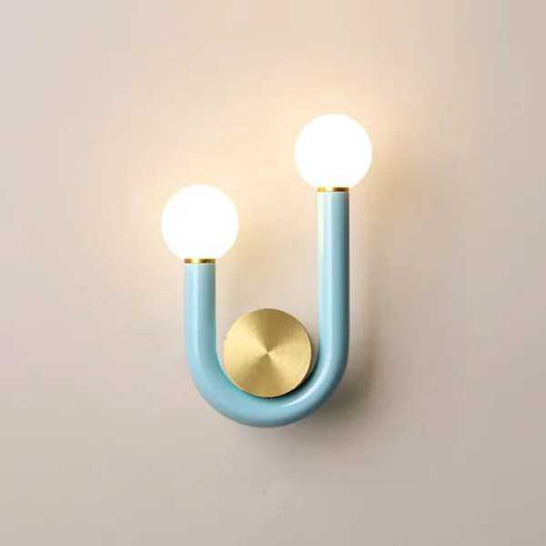 PinkLume – Candeeiro de Parede LED Moderno em Forma de U para Quarto de Dormir e Quarto de Criança