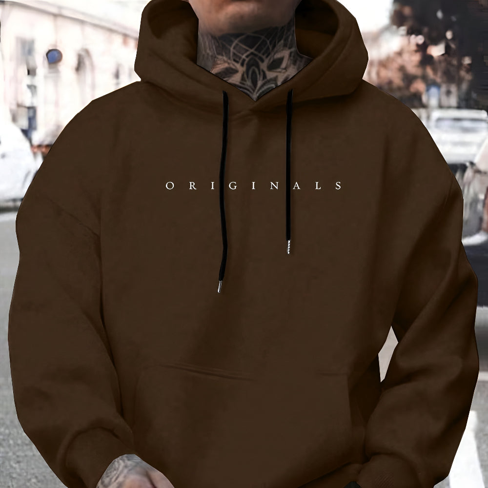 Felpa con cappuccio da uomo casual con tasche e manica lunga