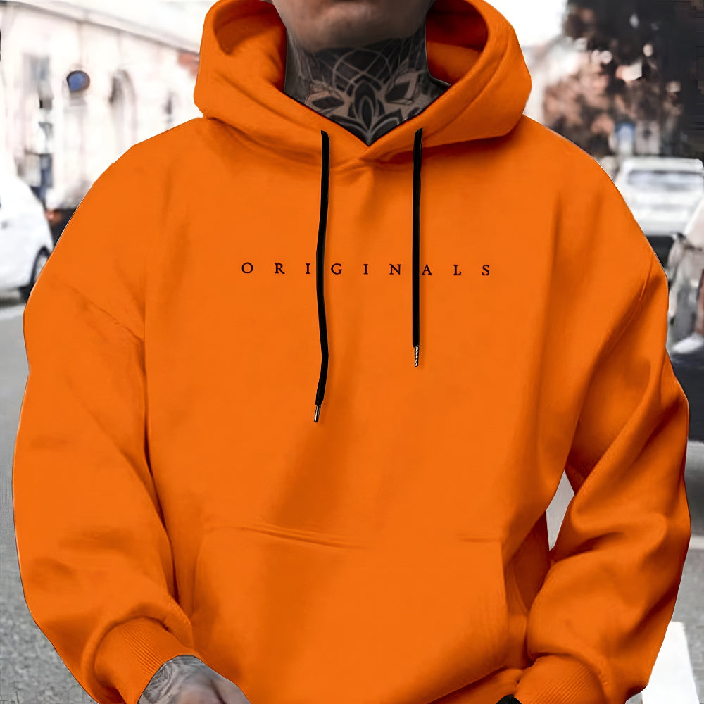 Felpa con cappuccio da uomo casual con tasche e manica lunga