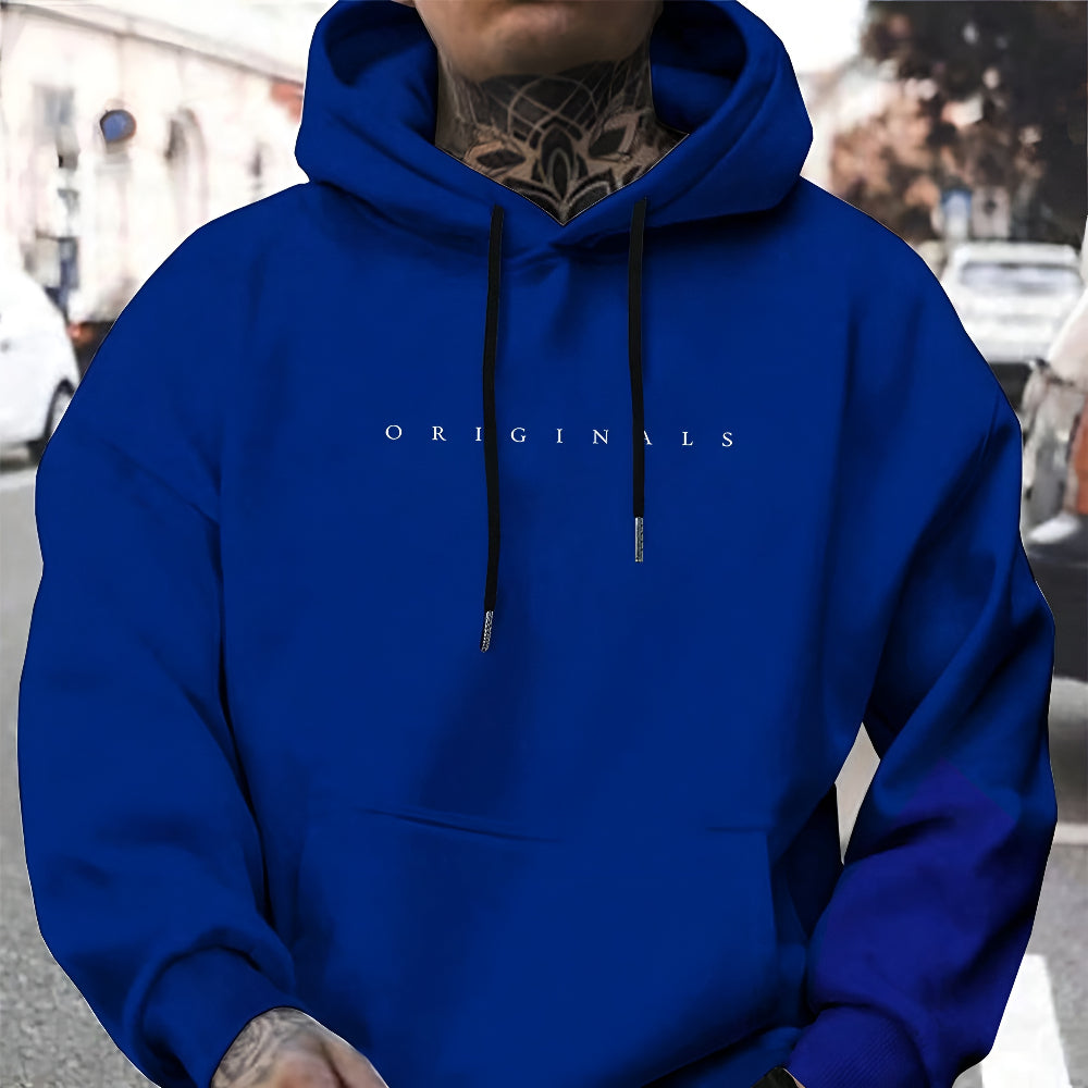 Felpa con cappuccio da uomo casual con tasche e manica lunga