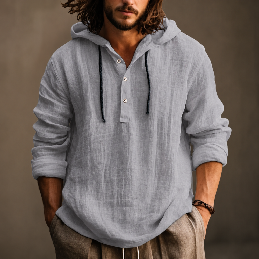 Uomo Felpa Estiva Cappuccio Maniche Lunghe | Felpa Casual