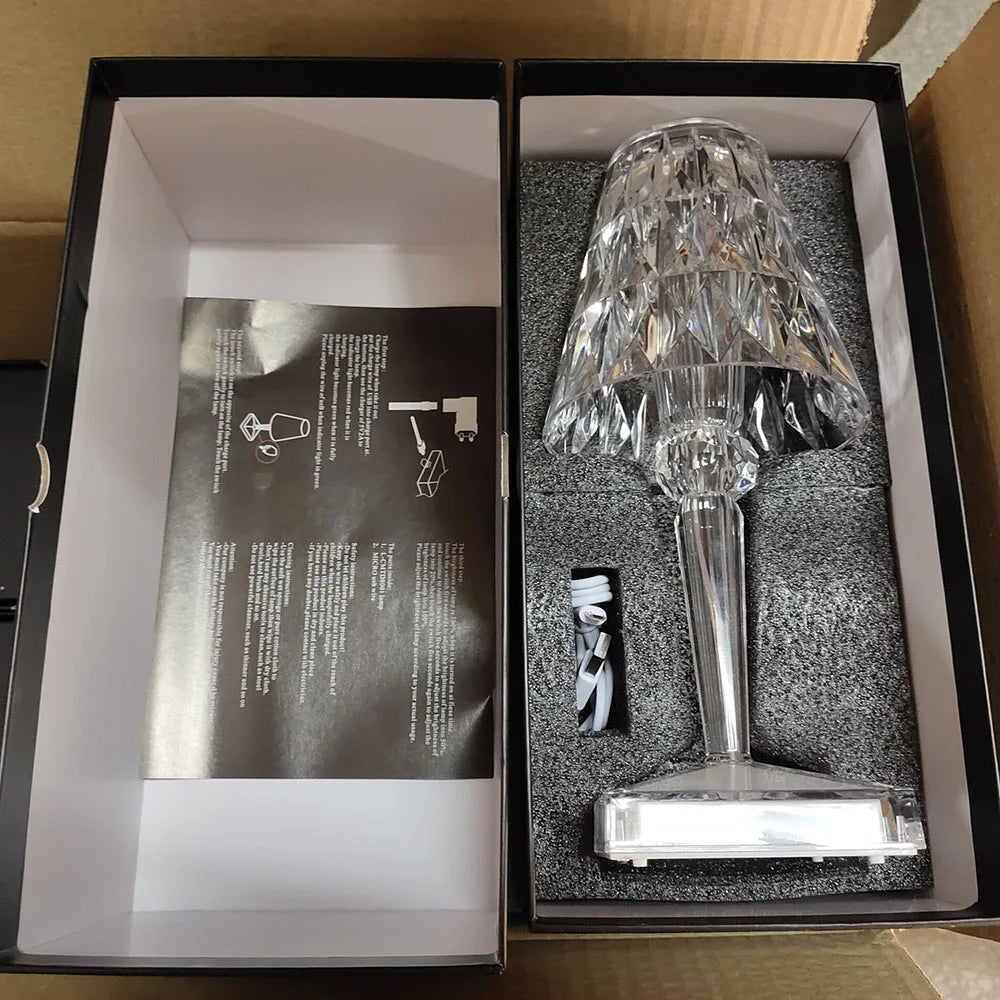 RadiantGem - Lámpara de mesa de cristal LED